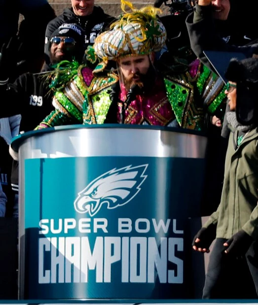 Jason Kelce at Philadelphia Eagles Super Bowl Parade